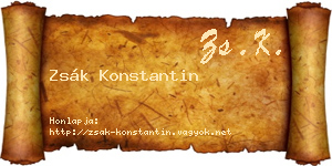 Zsák Konstantin névjegykártya